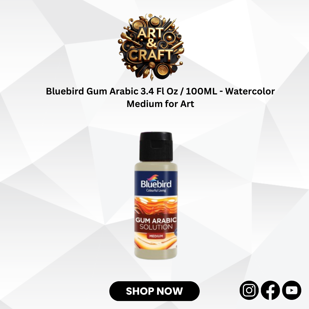 Bluebird Gum Arabic 3.4 Fl Oz / 100ML - Watercolor Medium for Art