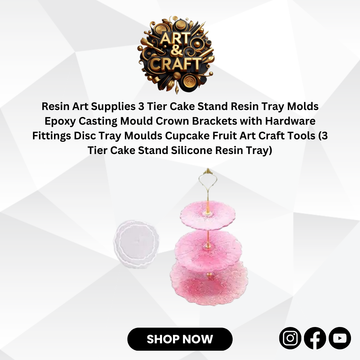 Resin Art Supplies 3 Tier Cake Stand Resin Tray Molds Epoxy Casting Mould Crown Brackets with Hardware Fittings Disc Tray Moulds Cupcake Fruit Art Craft Tools (3 Tier Cake Stand Silicone Resin Tray)