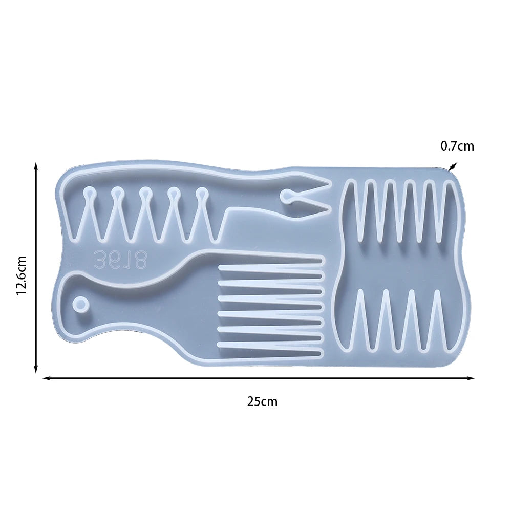 Comb Silicone Mold Oil Head African Comb Epoxy Resin Casting Moulds for DIY Resin Epoxy Makeup Decoration Supplies